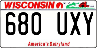 WI license plate 680UXY