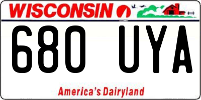WI license plate 680UYA
