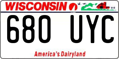 WI license plate 680UYC