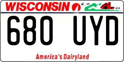 WI license plate 680UYD