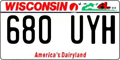 WI license plate 680UYH