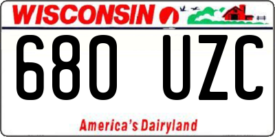 WI license plate 680UZC