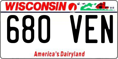 WI license plate 680VEN