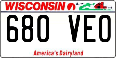 WI license plate 680VEO
