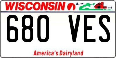 WI license plate 680VES