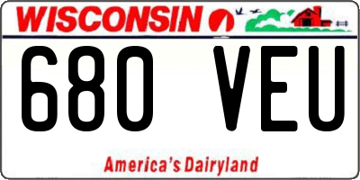 WI license plate 680VEU