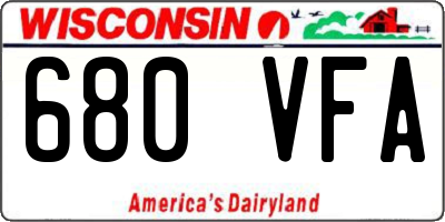 WI license plate 680VFA