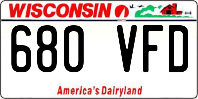 WI license plate 680VFD