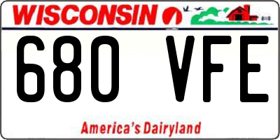 WI license plate 680VFE