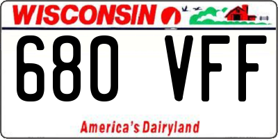 WI license plate 680VFF