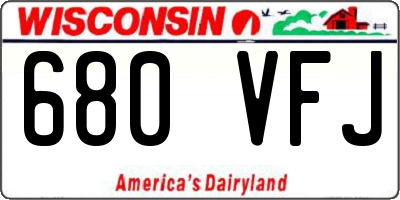 WI license plate 680VFJ