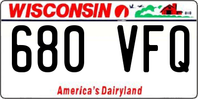 WI license plate 680VFQ
