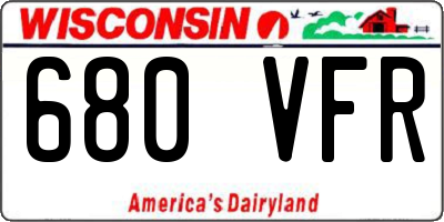 WI license plate 680VFR