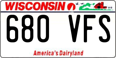 WI license plate 680VFS