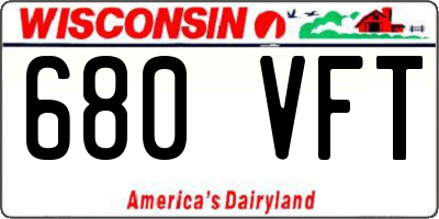 WI license plate 680VFT