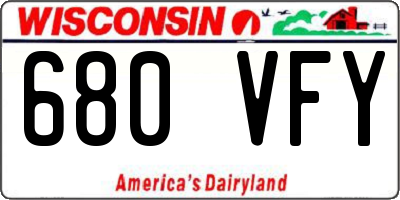 WI license plate 680VFY