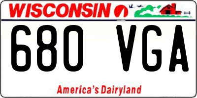 WI license plate 680VGA