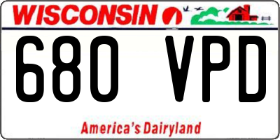 WI license plate 680VPD
