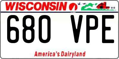 WI license plate 680VPE
