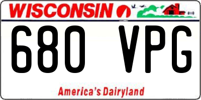 WI license plate 680VPG