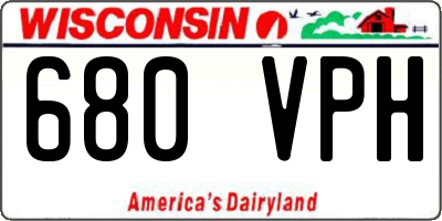 WI license plate 680VPH
