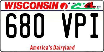 WI license plate 680VPI