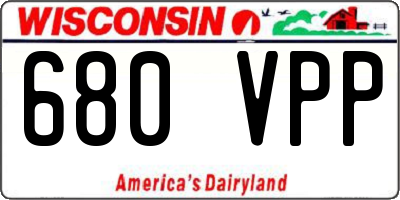 WI license plate 680VPP