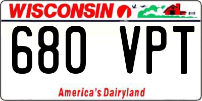 WI license plate 680VPT