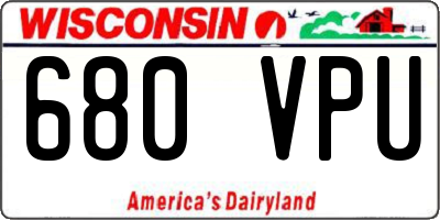 WI license plate 680VPU