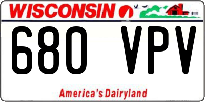 WI license plate 680VPV