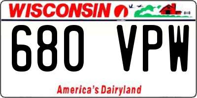 WI license plate 680VPW