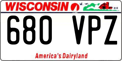 WI license plate 680VPZ