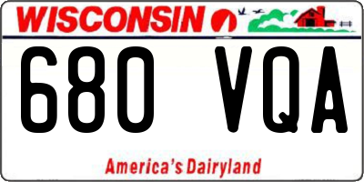 WI license plate 680VQA