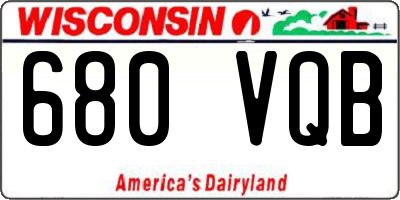 WI license plate 680VQB