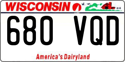 WI license plate 680VQD