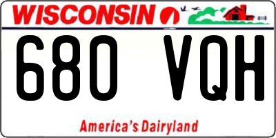 WI license plate 680VQH