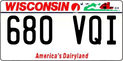 WI license plate 680VQI
