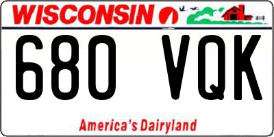 WI license plate 680VQK