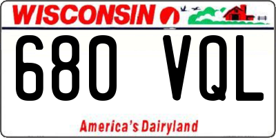 WI license plate 680VQL
