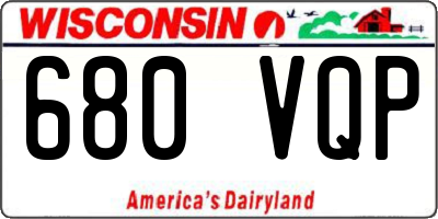 WI license plate 680VQP