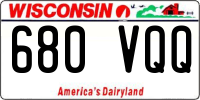 WI license plate 680VQQ