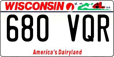 WI license plate 680VQR