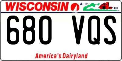 WI license plate 680VQS