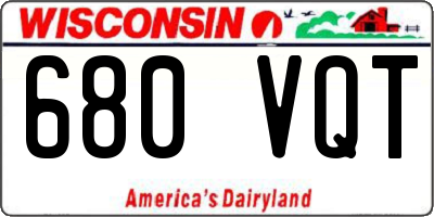 WI license plate 680VQT