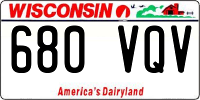 WI license plate 680VQV