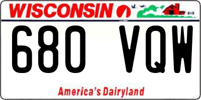 WI license plate 680VQW