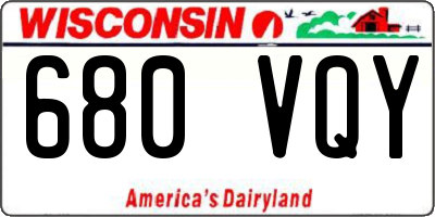 WI license plate 680VQY