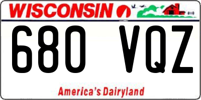 WI license plate 680VQZ