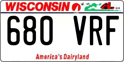 WI license plate 680VRF