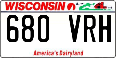 WI license plate 680VRH